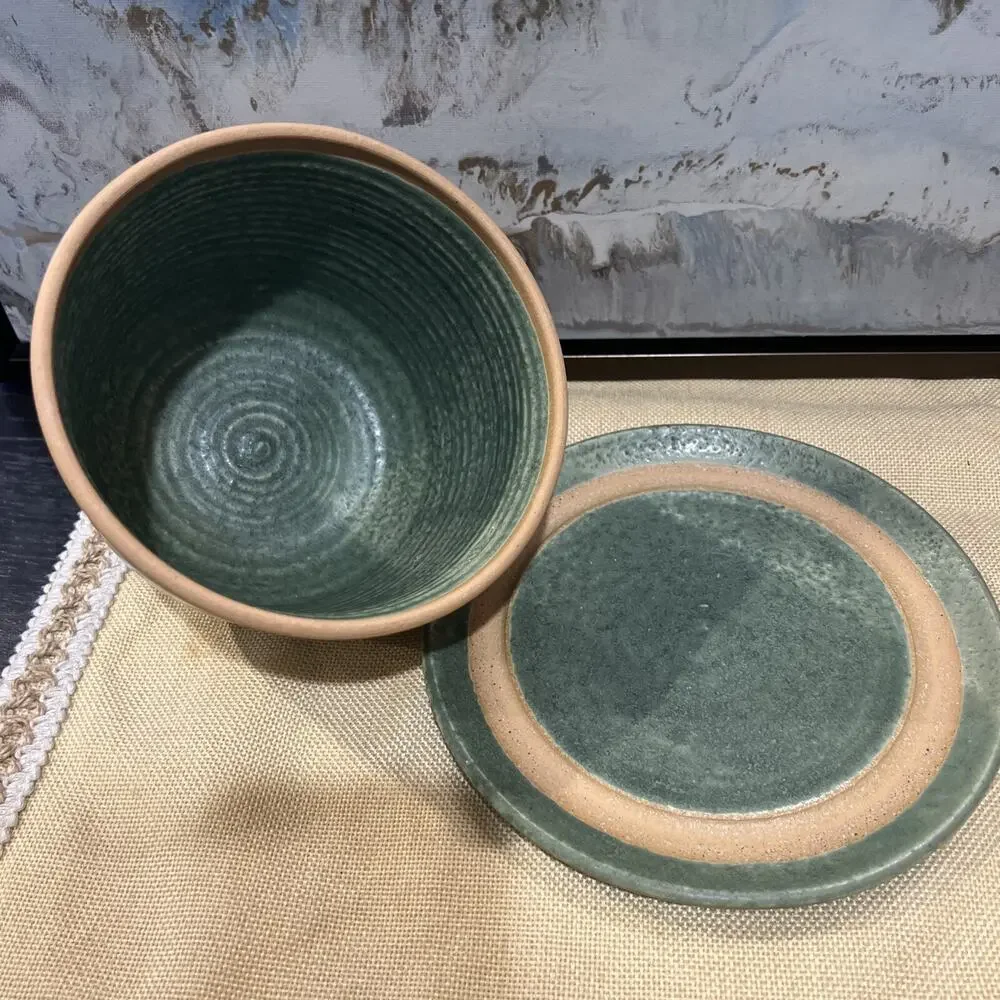 Mid Century Modern Art Pottery Covered Cheese Plate Sally Ann Endleman Ribbed